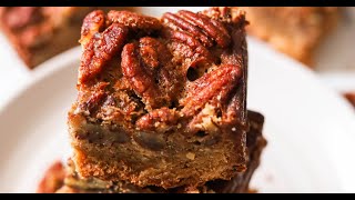 Paleo & Gluten Free Pecan Pie Bars