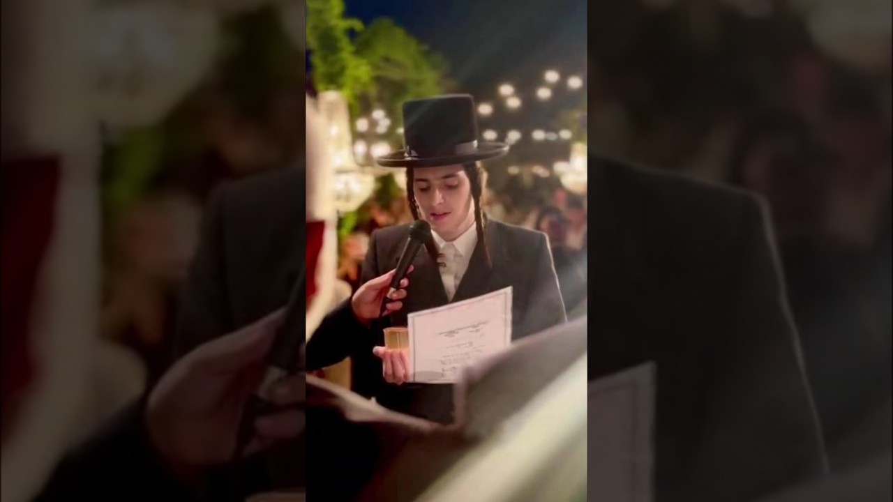MOTTY STEINMETZ blesses the bride and groom at their wedding | מוטי שטיינמץ מברך את החתן והכלה בחופה