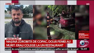 Maşină zdrobită de copac, pe o şosea din Vaslui. Două femei au murit