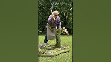 Will the old man manage to save the cow from the snake? #3🐄🐍 #rescue #cow #snake #OldManVsSnake