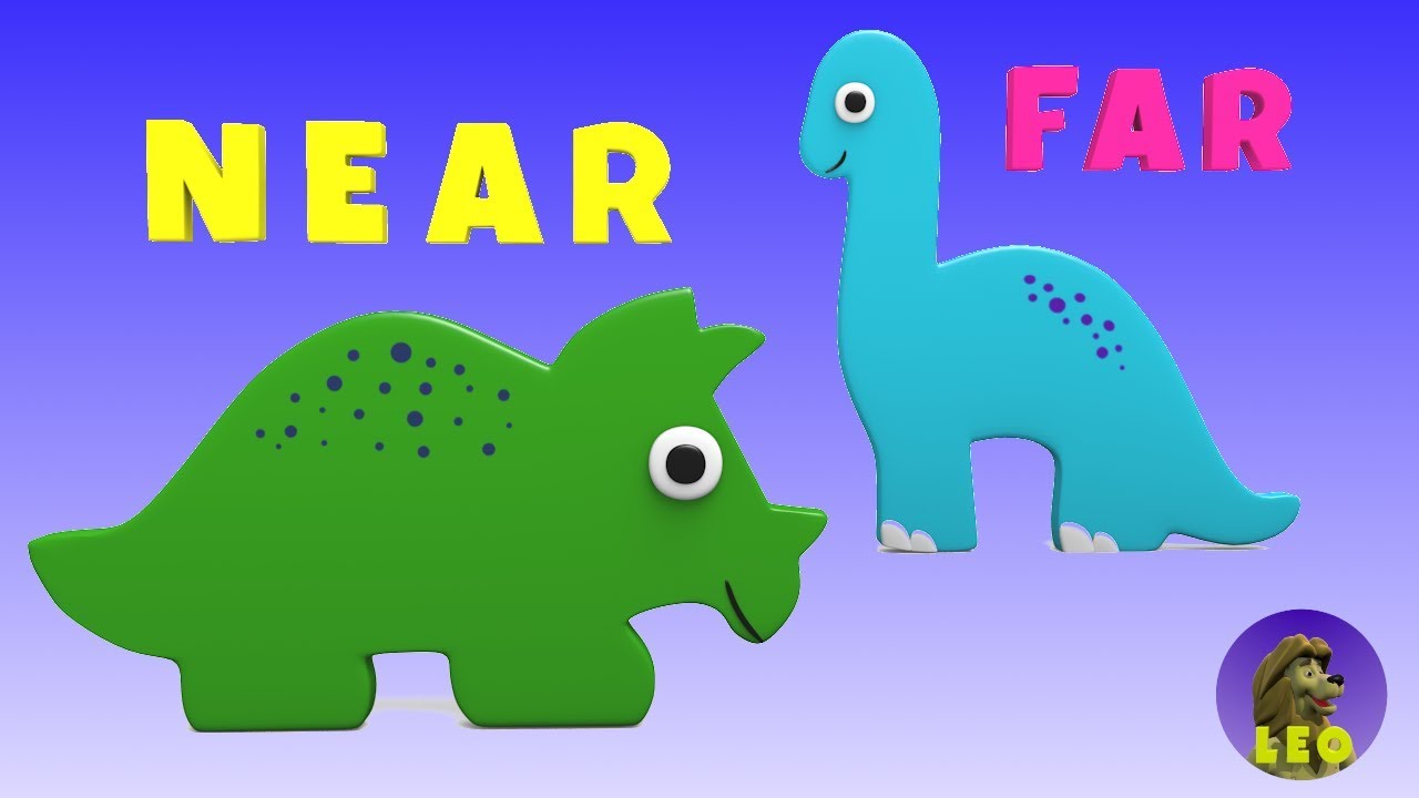 Dinosaur Toys For Kids Learn Distances Near Far With Dinosaur Cartoon Youtube