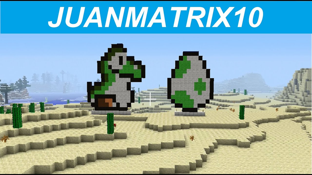 Minecraft baby Yoshi and egg Pixel Art - YouTube