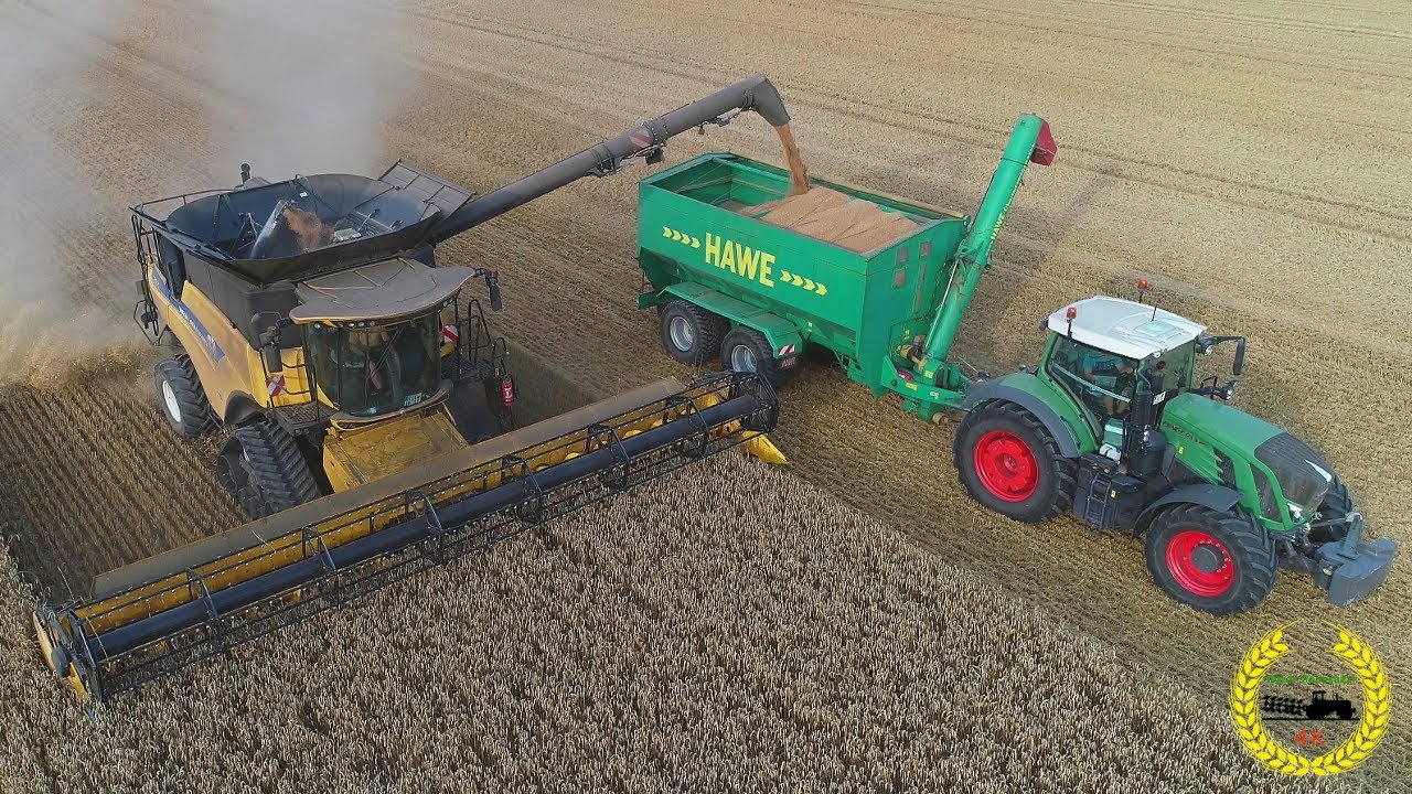 2 X New Holland CR 9.90 / John Deere / Hawe ULW / Fendt / Krampe Kipper / Weizen Ernte
