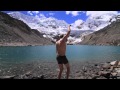 ‪idiot jumps in dangerous peruvian glacial lake causes avalanche‬
