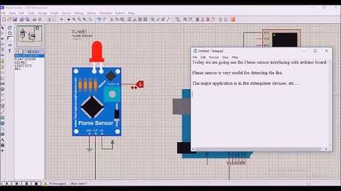 #Flame sensor Interfacing with #Arduino #UNO in #Proteus