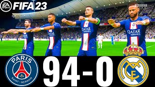 FIFA 23 - MESSI, RONALDO, MBAPPE, NEYMAR, ALL STARS | PSG 94-0 REAL MADRID | UCL FINAL !