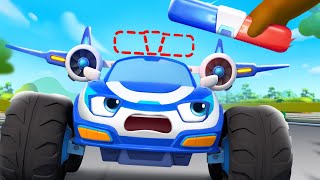 Who Took Police Car's Siren| Police Cartoon | Monster Truck | Kids Songs | BabyBus  Cars World