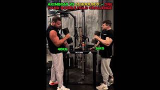 Akimbo69 vs Schoolboy – One Hand Double Hold Challenge 🔥 #armwrestling #strength #power