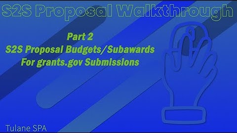 [Cayuse S2S Part 2 - Budgets and Subawards] Grants.gov Submission using Cayuse S2S
