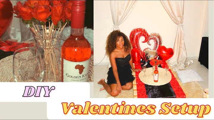 Our Inexpensive DIY VALENTINES DAY SETUP / ROMANTIC DATE NIGHT  AT HOME