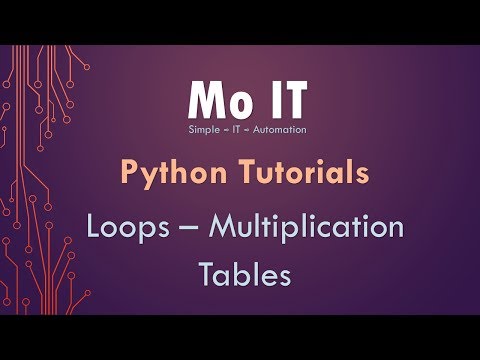 Python Tutorials - Loops - Multiplication Tables Example