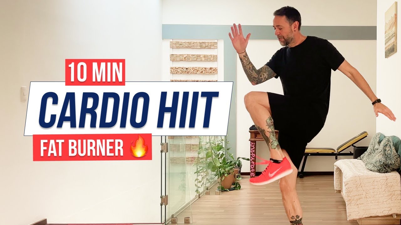 10 MIN CARDIO HIIT 🔥 FAT BURNER - All Standing, Full Body, No Equipment, No Repeats