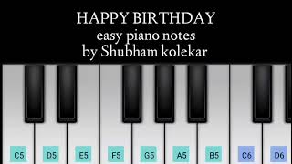 Happy Birthday Simple Piano notes by Shubham Kolekar