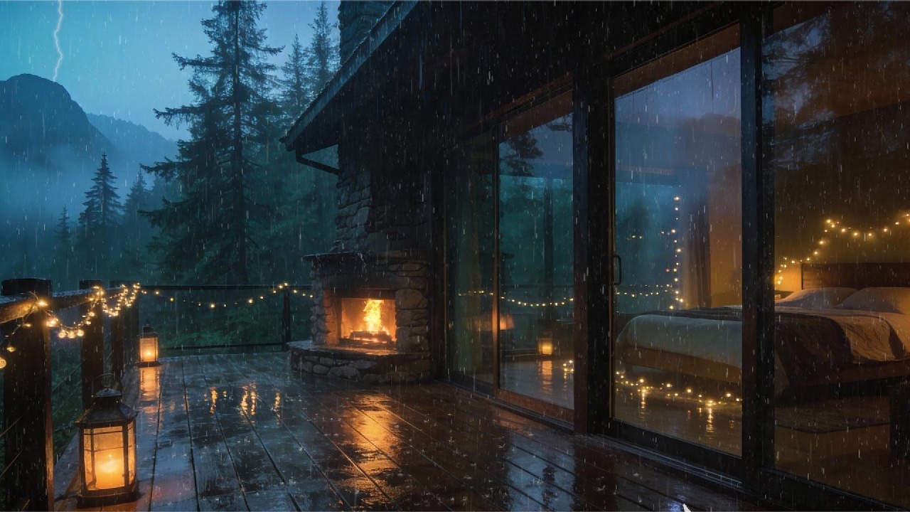 Distant Thunderstorm on Mountain Cabin Porch | Knock Out Insomnia Fast