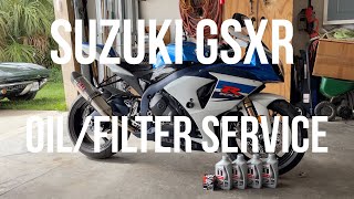 How To. Suzuki GSXR Oil/Filter Change.