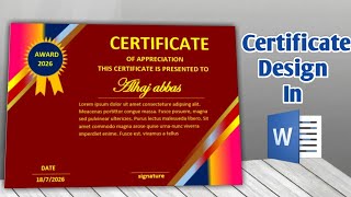 Pro certificate design in MS Word | easy certificate design 
