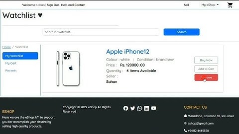 product removing process from the watchlist|Web Task26|java institute|1st year|semest 1|D Fernando