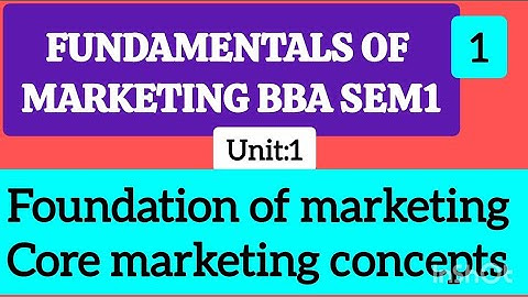 BBA semester -1  unit : 1 important Q.A topic: foundation of marketing & core marketing concepts 