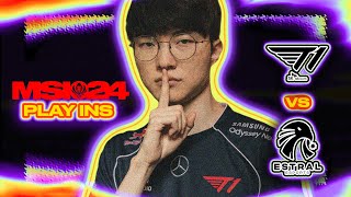 FAKER gegen SNAKER😎 | GAME 1 - T1 vs EST | MSI 2024 PLAY INS