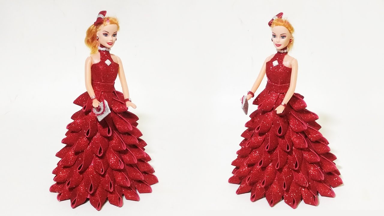 फोम से गुड़िया बनाने सीखे | Doll Decoration With Glitter Paper | Foam Se Gudiya Sajane ka Tarika