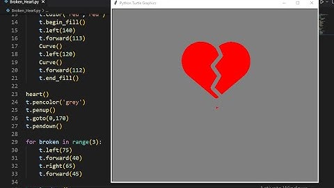 Draw Broken Heart💔 |Full Python Code || Python Turtle