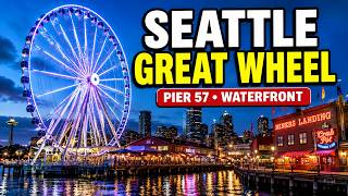 Seattle Waterfront 4K Walking Tour | Great Wheel, Pier 57 & Miners Landing