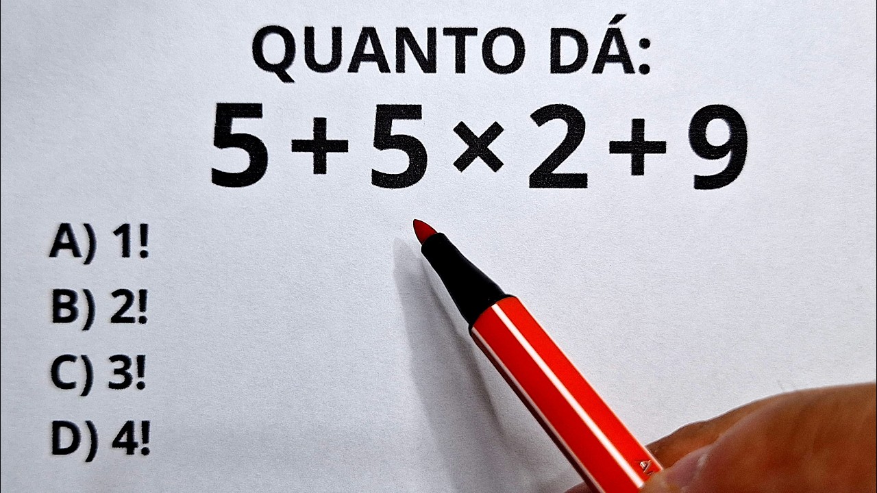 5 QUESTÕES DE MATEMÁTICA BÁSICA - Nível 1 - Prof.Marcelo - YouTube