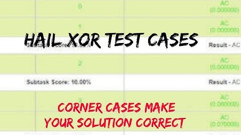 Hail Xor Codechef December challange Test cases added new