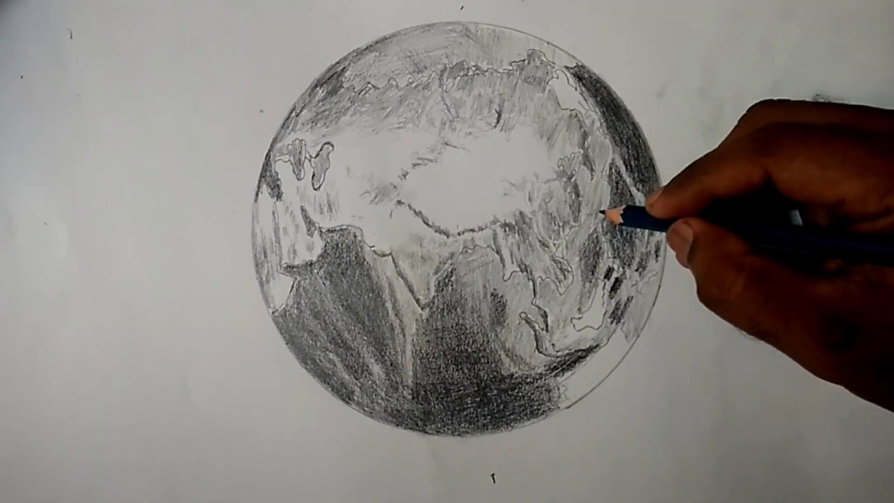 Discover 76+ pencil sketch of earth latest - in.eteachers