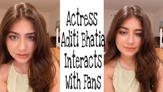Actress Aditi Bhatia Interacts With Fans On Instagram Live | Hollywood Filmnagar Today
