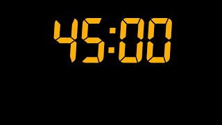 45 Minute Yellow Digital Countdown Timer — Clean & Minimal LED Focus Timer in HD (No Ads)