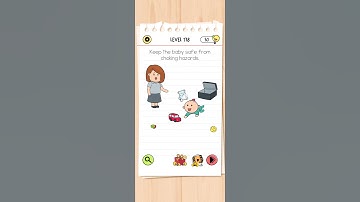 Keep the baby safe from choking hazard. brain test all star IQ level 178 solutions