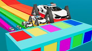 Small Truck on Giant Funny G63 vs Stairs vs Portal Trap - Transport Trucks vs Deep Water - BeamNG #6 screenshot 4