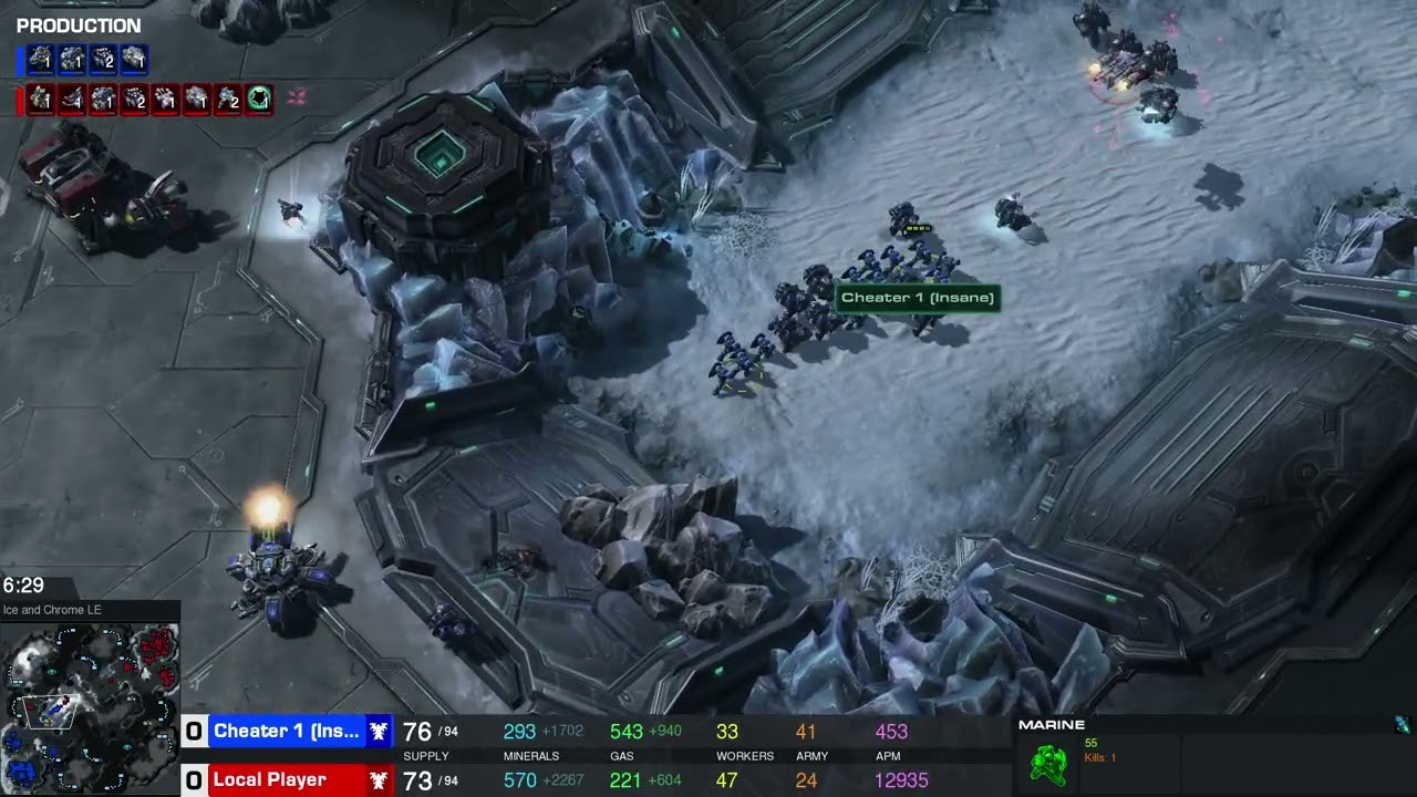 StarCraft 2 | Offline Replay | TvT | MicroMachine v1.17.19 | Cheater 1 (Insane) | python-sc2 Local