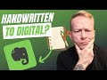 Convert handwritten notes to searchable evernote entries