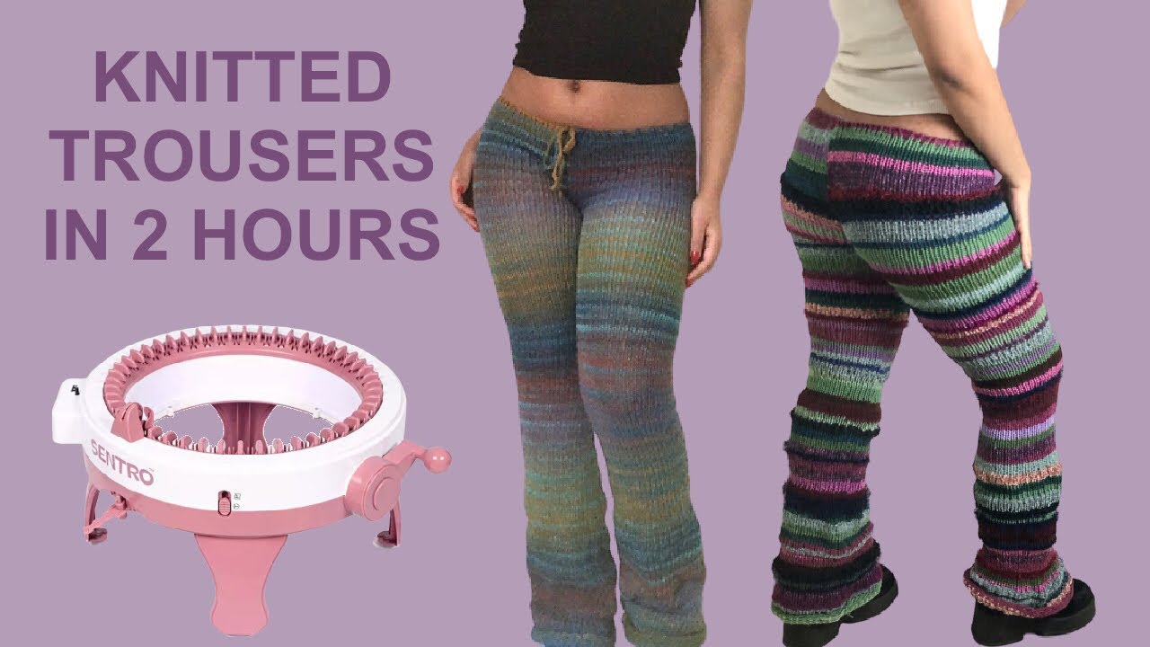 Super easy knitted trousers tutorial for #sentro knitting machine 