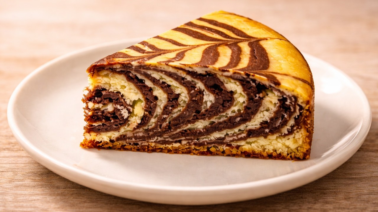 Best Easy marbel Cake Recipe – Step by Step Chocolate & Vanilla Striped Cake