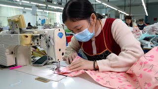 Kids Rain Jacket Mass Production Process,Skilled Chinese Workers.