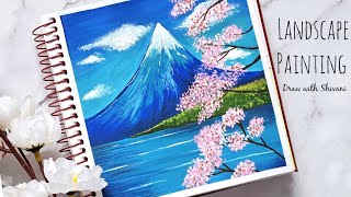 Mountain Landscape Painting/ Landscape Painting for beginners