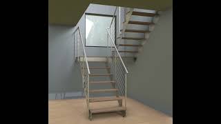 Minimalistic stainless steel staircase 📌... #staircase #design #shorts