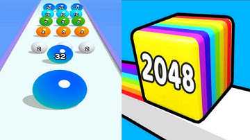 Ball run 2048 ♾️ vs Happy Cubes 2048 gameplay Walkthrough android iOS