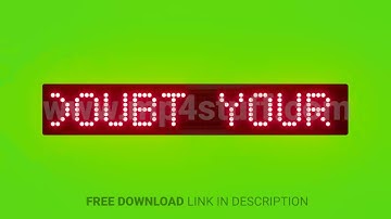 Never Doubt Your Potential Scrolling Red Dot Matrix LED Text Animation on Green Screen Seamless Loop