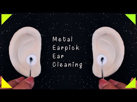 ASMR 強ガサゴソ音耳かき | コットン耳穴と二本の金属耳かき Relaxing ear cleaning | No Talking | 1 hour | 鼓膜