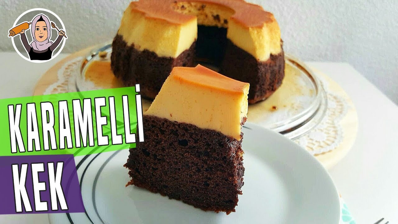Kek Tarifi+Krem Karamelli Kek+Sunumuyla cok güzel lezzetide enfes