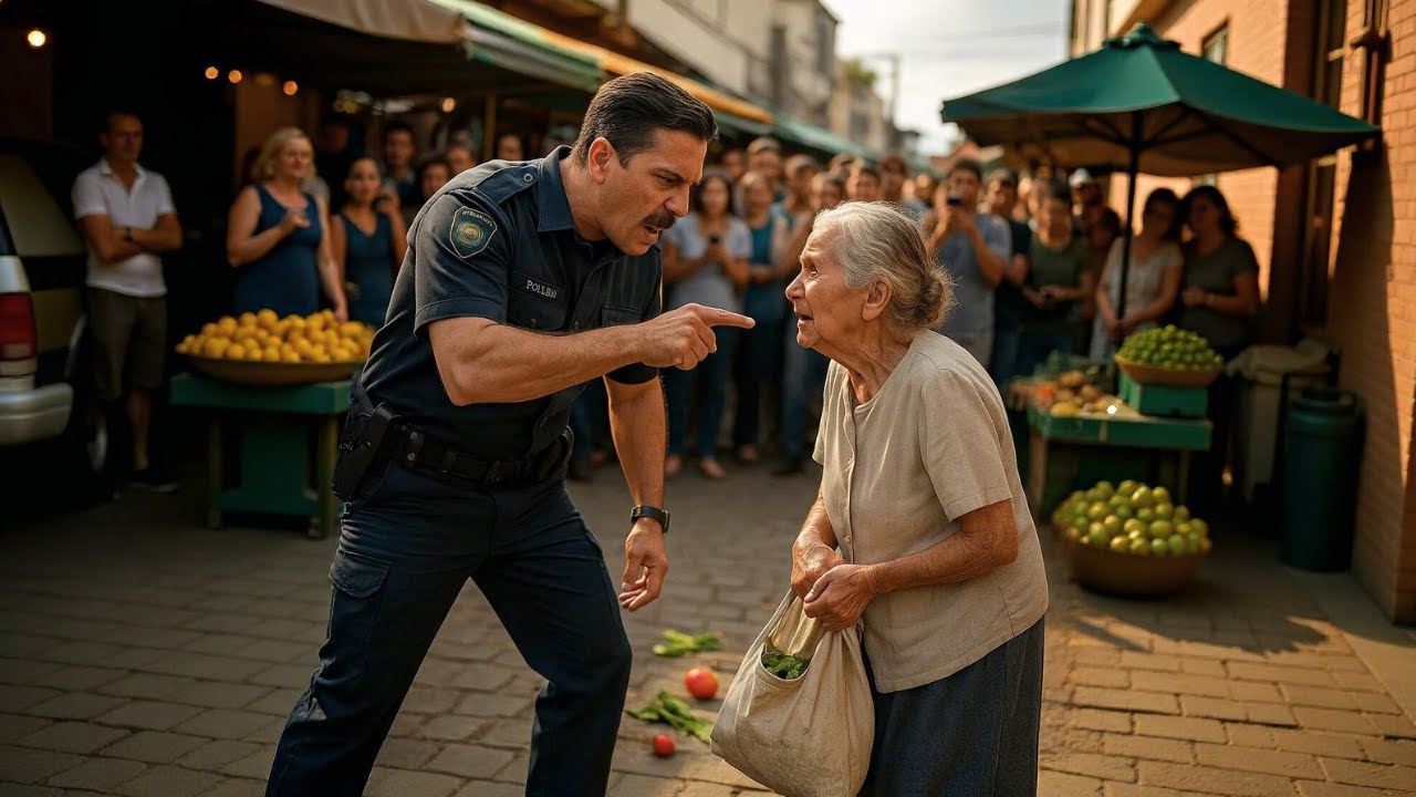 🔴 POLICIAL CORRUPTO HUMILHA SENHORA EM PLENA FEIRA — SEM SABER QUE A FILHA DELA ERA… 😱