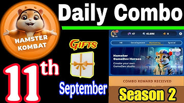 Hamster Kombat GameDev Heroes 🎮| 11 September Daily Combo 🧩 Season 2