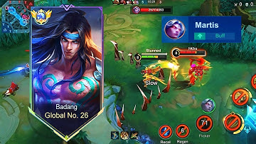 Badang vs buffed martis exp lane solo rank 💪| badang best build and emblem 2025 🔥