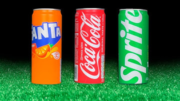 ASMR Soda Fizz: Coca Cola, Fanta & Sprite Pouring Over Ice — Listen to the Magic of the Bubbles! 🧊🥤