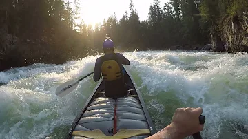 Whitewater canoeing on the Shuswap River.