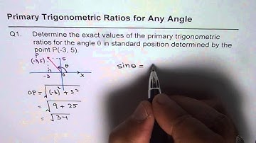 1 Primary Trigonometric Ratio Given a Point in Standard Position (-3, 5)